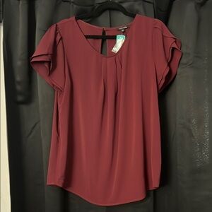 Papermoon Burgundy Tulip Sleeve Blouse - XL - NWT